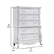 Maver Tall Dresser Chest with 5 Drawer Scrolled Details White Wood BM328823