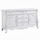 Maver Wide Dresser Chest with 6 Drawers, 2 Doors, Classic White Wood