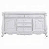 Maver Wide Dresser Chest with 6 Drawers 2 Doors Classic White Wood BM328824
