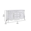 Maver Wide Dresser Chest with 6 Drawers 2 Doors Classic White Wood BM328824
