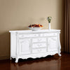 Maver Wide Dresser Chest with 6 Drawers, 2 Doors, Classic White Wood