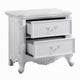 Maver Nightstand with 2 Drawers Scrolled Details 32 Inch White Wood BM328825