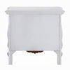 Maver Nightstand with 2 Drawers Scrolled Details 32 Inch White Wood BM328825
