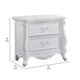 Maver Nightstand with 2 Drawers Scrolled Details 32 Inch White Wood BM328825