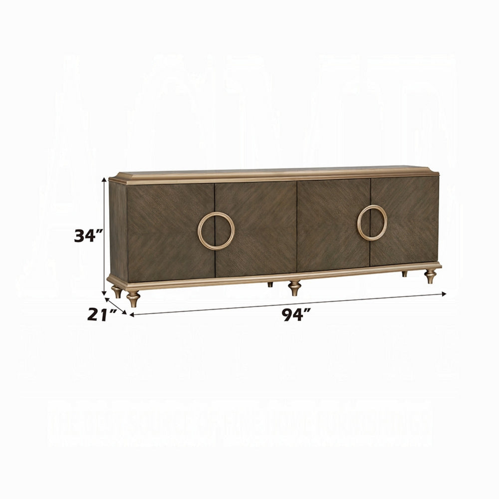 Lomi Sideboard Console 2 Double Door Cabinets Oversized Round Handles BM328826