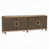 Lomi Sideboard Console, 2 Double Door Cabinets Oversized Round Handles