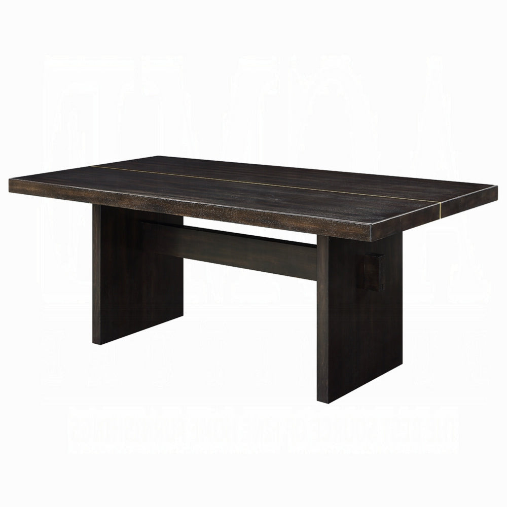 Vonn Dining Table Wide Panel Legs 80 Inch Rectangular Top Black BM328827
