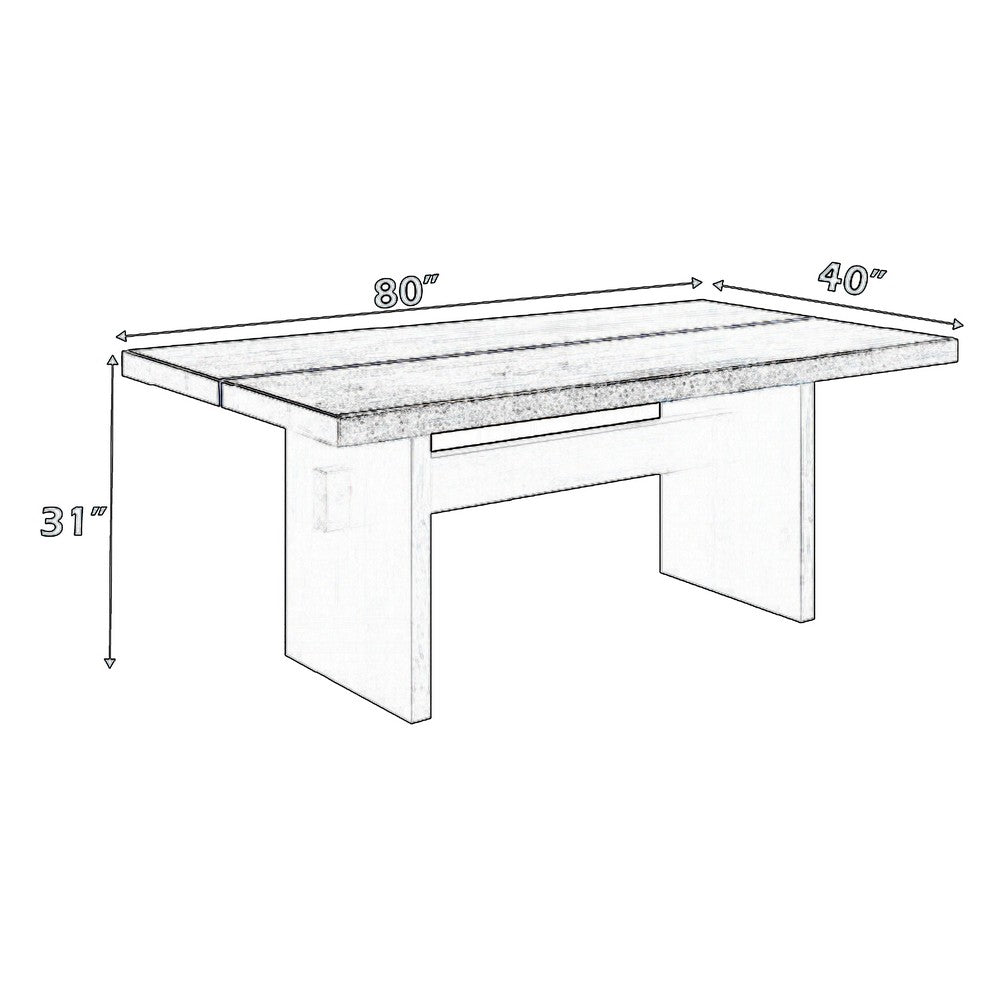 Vonn Dining Table, Wide Panel Legs, 80 Inch Rectangular Top, Black
