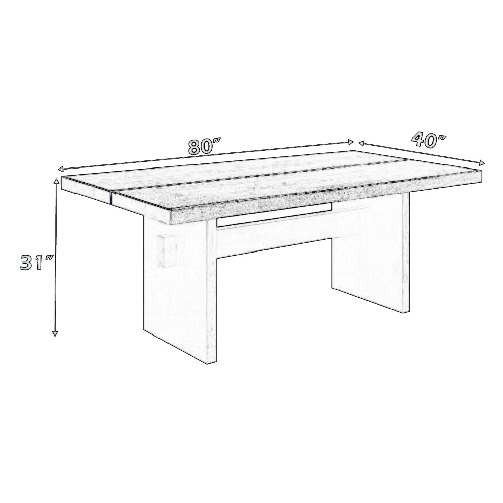 Vonn Dining Table Wide Panel Legs 80 Inch Rectangular Top Black BM328827