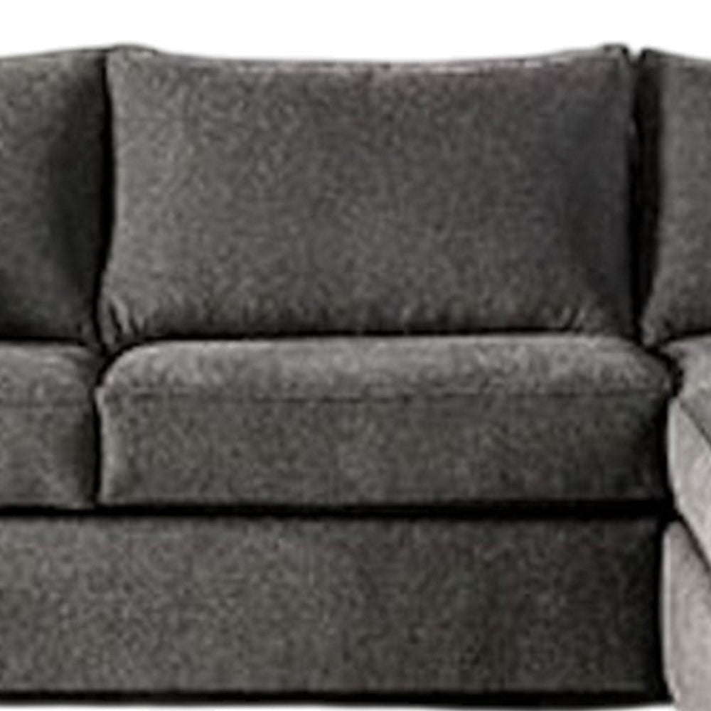 Lilian Sectional Sofa Gray Chenille 2 Accent Throw Pillows 126 Inch