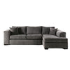 Lilian Sectional Sofa, Gray Chenille, 2 Accent Throw Pillows, 126 Inch