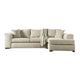 Lilian Sectional Sofa, Beige Chenille, 2 Throw PIllows, 126 Inch
