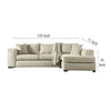 Lilian Sectional Sofa Beige Chenille 2 Throw PIllows 126 Inch