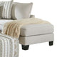 Phan L Sectional Sofa Beige Ivory Chenille 5 Throw Pillows 109 Inch BM328830