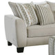 Phan L Sectional Sofa Beige Ivory Chenille 5 Throw Pillows 109 Inch BM328830