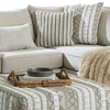 Phan L Sectional Sofa Beige Ivory Chenille 5 Throw Pillows 109 Inch BM328830