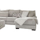 Tara Sectional L Sofa Gray Chenille 9 Accent Pillows 139 Inch BM328833