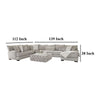 Tara Sectional L Sofa Gray Chenille 9 Accent Pillows 139 Inch BM328833