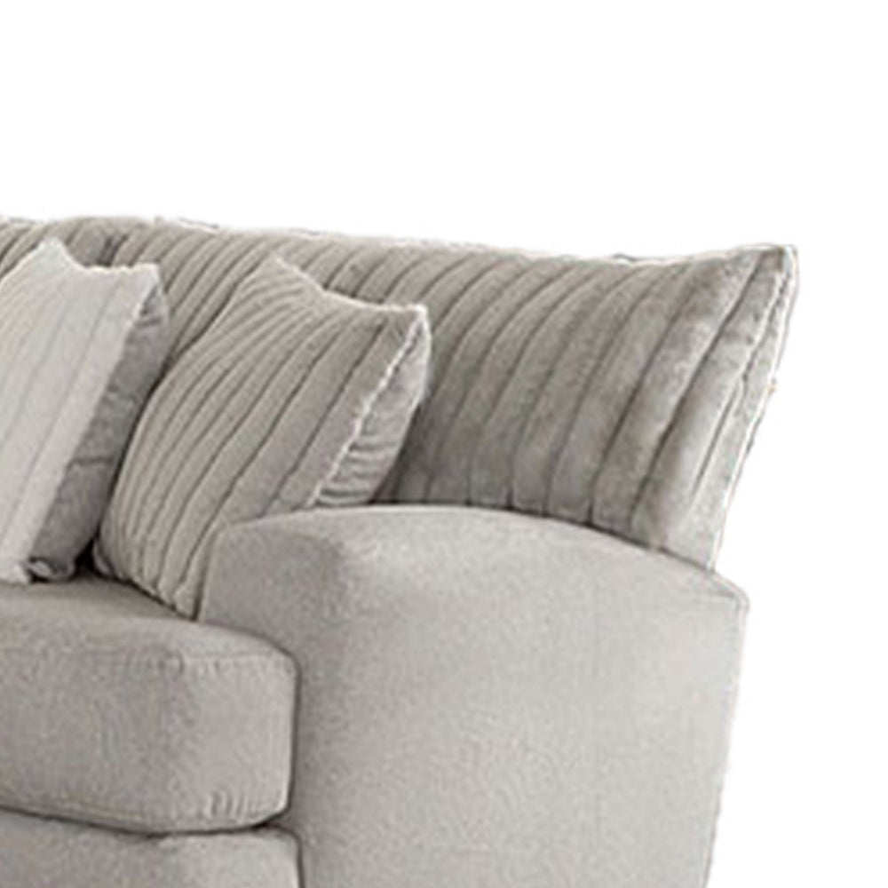 Tara 2pc Sectional Sofa and Chair Gray Chenille 9 Throw Pillows BM328834