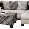 Mear Sectional L Sofa Ivory 8 Black Printed Throw Pillows 109 Inch BM328836