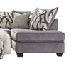 Amora Sectional L Sofa Gray Chenille 8 Throw Pillows 116 Inch BM328837