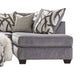Amora Sectional L Sofa Gray Chenille 8 Throw Pillows 116 Inch BM328837