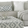Mady Sectional L Sofa Light Gray Chenille 5 Accent Pillows 112 Inch BM328839