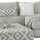 Mady Sectional L Sofa Light Gray Chenille 5 Accent Pillows 112 Inch BM328839