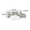 Mady Sectional L Sofa Light Gray Chenille 5 Accent Pillows 112 Inch BM328839