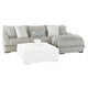 Mady Sectional L Sofa, Light Gray Chenille, 5 Accent Pillows, 112 Inch