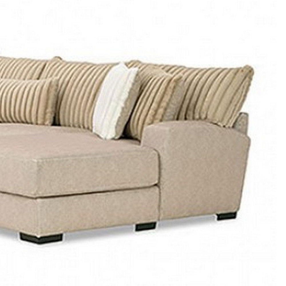 Leighton Sectional L Sofa Brown Chenille 9 Throw Pillows 139 Inch BM328844