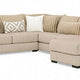 Leighton Sectional L Sofa Brown Chenille 9 Throw Pillows 139 Inch BM328844