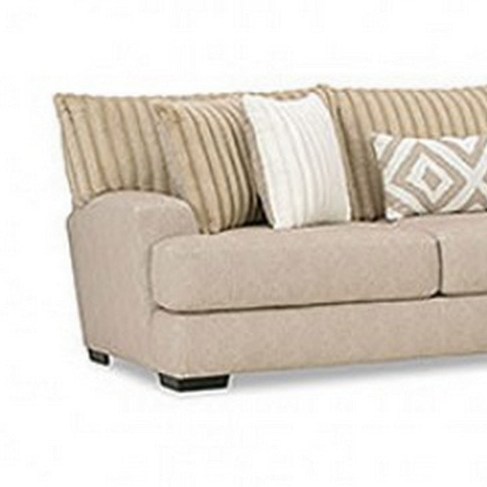 Leighton Sectional L Sofa Brown Chenille 9 Throw Pillows 139 Inch BM328844