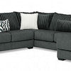 Leighton Sectional L Sofa Gray Chenille 9 Throw Pillows 139 Inch BM328845