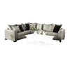 Nate Sectional L Sofa, Gray Linen,  6 Accent Throw Pillows, 107 Inch