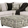 Nate Sectional L Sofa Ivory Linen 6 Accent Throw Pillows 107 Inch BM328847