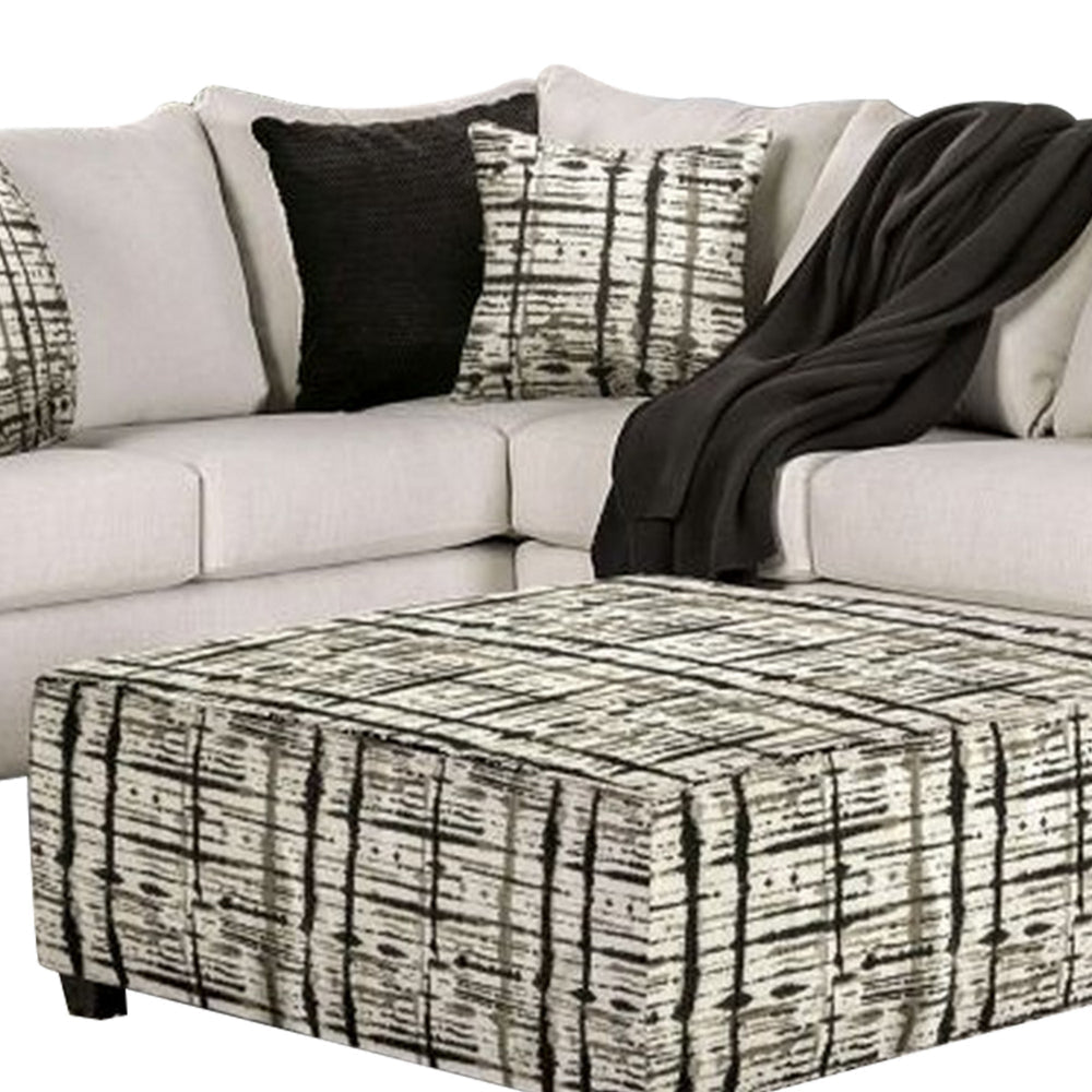 Nate Sectional L Sofa Ivory Linen 6 Accent Throw Pillows 107 Inch BM328847