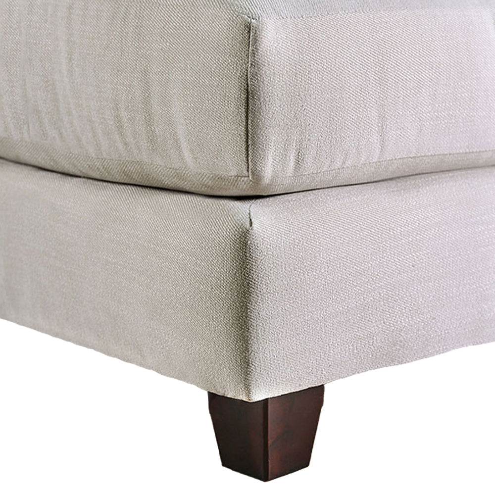 Moi Sectional Sofa Beige Fabric 6 Accent Throw Pillows 141 Inch BM328848