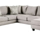Abil Sectional Sofa Light Gray Fabric 6 Accent Pillows 141 Inch BM328849