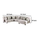 Abil Sectional Sofa Light Gray Fabric 6 Accent Pillows 141 Inch BM328849