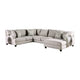 Abil Sectional Sofa, Light Gray Fabric, 6 Accent Pillows, 141 Inch
