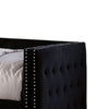 Suzo Daybed with Trundle Black Flannelette Upholstery Nailhead Trim BM328859
