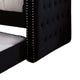 Suzo Daybed with Trundle Black Flannelette Upholstery Nailhead Trim BM328859