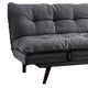 Futon Sofa Gray Fabric Upholstered Button Tufting Solid Wood Frame BM328865