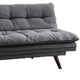 Futon Sofa Gray Fabric Upholstered Button Tufting Solid Wood Frame BM328865