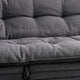 Futon Sofa Gray Fabric Upholstered Button Tufting Solid Wood Frame BM328865