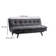 Futon Sofa Gray Fabric Upholstered Button Tufting Solid Wood Frame BM328865
