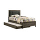 Meli 4pc Full Size Bedroom Set, Upholstered, Dresser, Gray Solid Wood