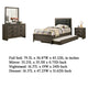 Meli 4pc Full Size Bedroom Set, Upholstered, Dresser, Gray Solid Wood