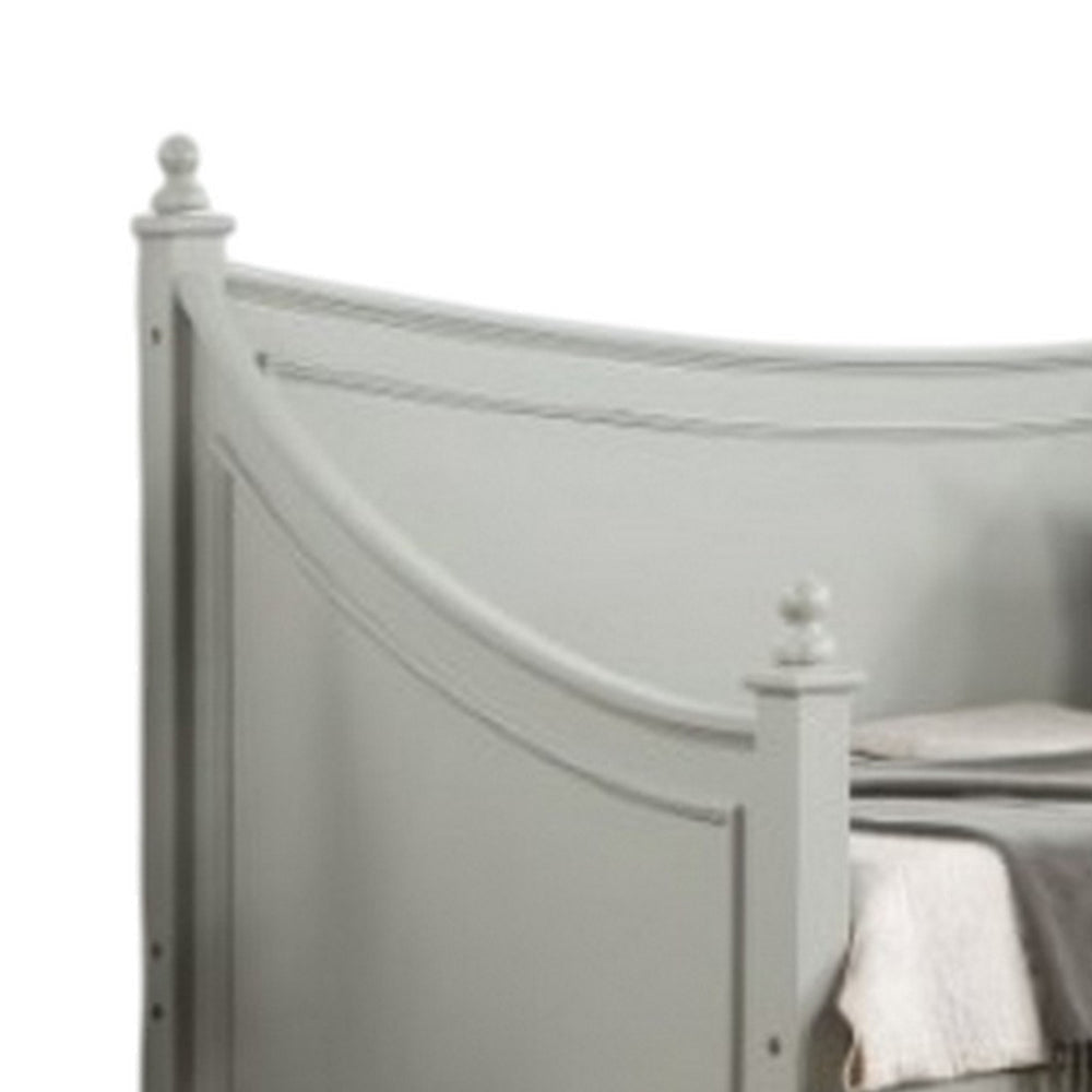 Kiki Twin Size Daybed 4 Poster Design Modern Light Gray Finish BM328905